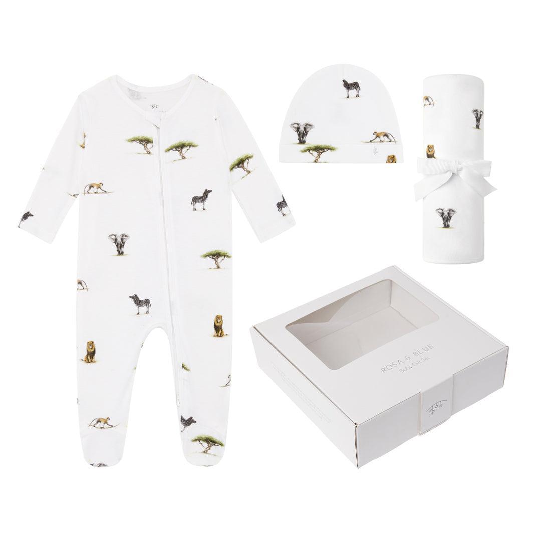 Rosa & Blue Baby Gift Set - Safari-Mama Gift Sets-Safari-0-3m | Natural Baby Shower