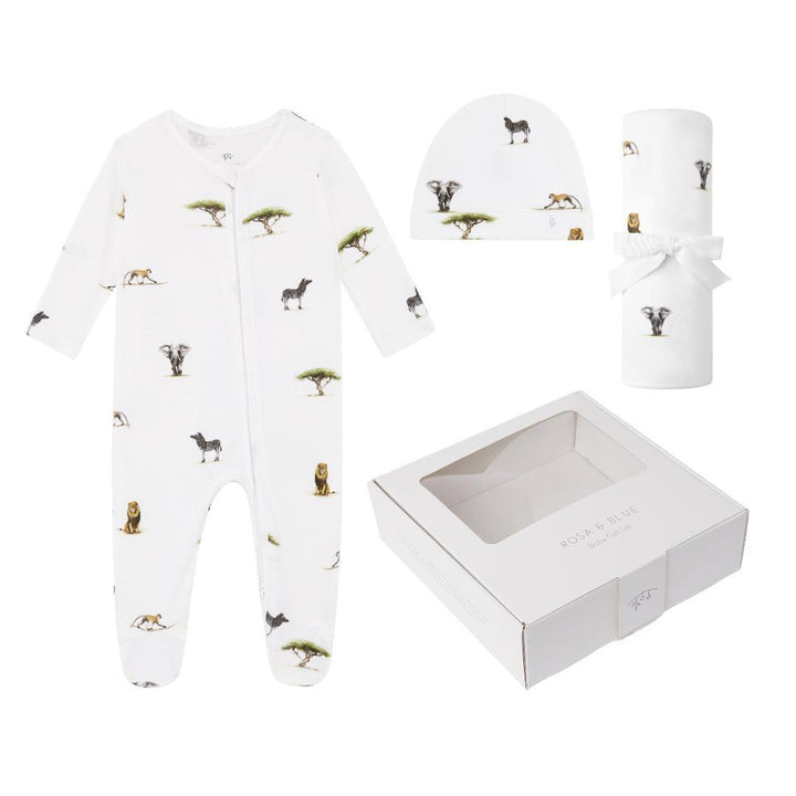 Rosa & Blue Baby Gift Set - Safari-Mama Gift Sets-Safari-0-3m | Natural Baby Shower
