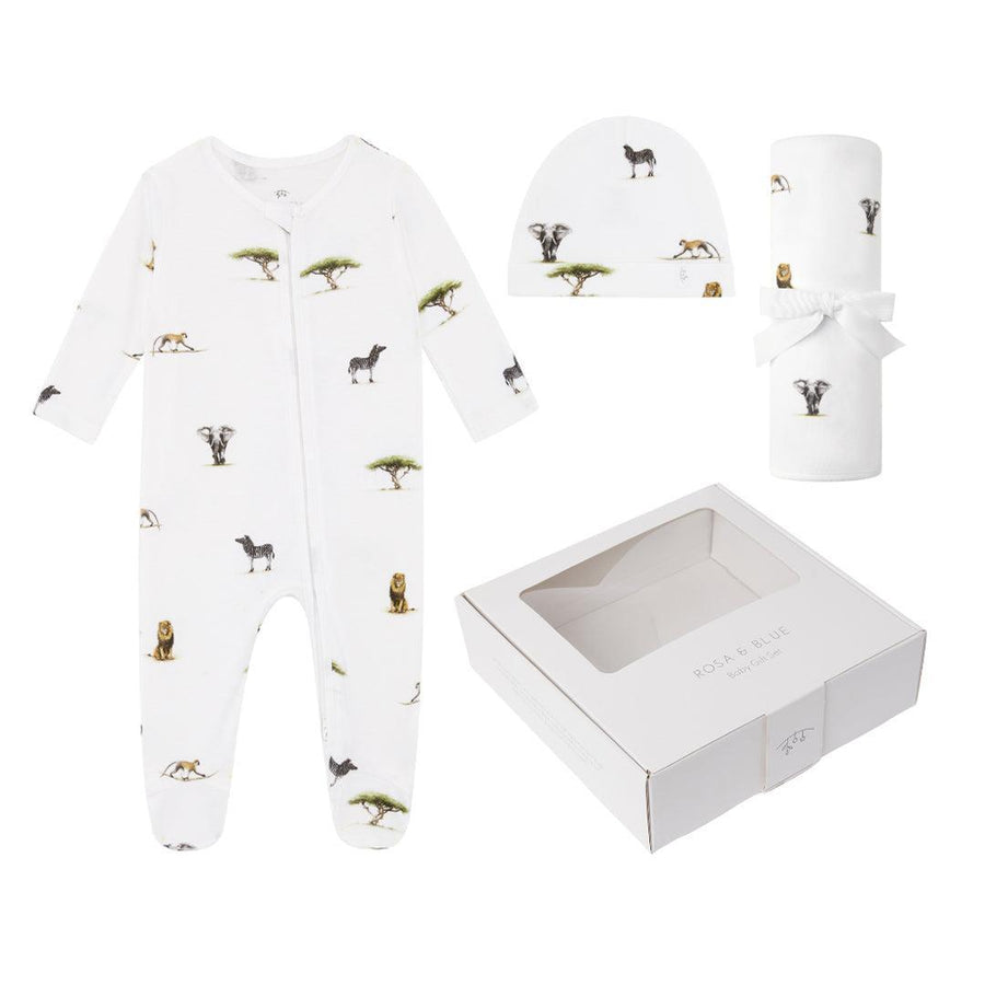 Rosa & Blue Baby Gift Set - Safari-Mama Gift Sets-Safari-0-3m | Natural Baby Shower