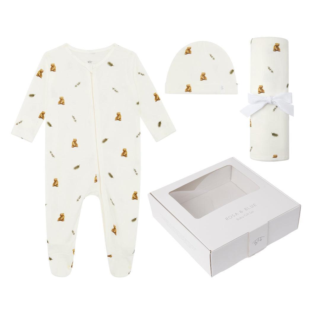 Rosa & Blue Baby Gift Set - Brown Bear-Mama Gift Sets-Brown Bear-0-3m | Natural Baby Shower