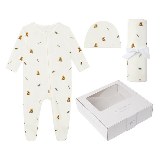 Rosa & Blue Baby Gift Set - Brown Bear-Mama Gift Sets-Brown Bear-0-3m | Natural Baby Shower