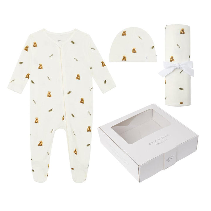 Rosa & Blue Baby Gift Set - Brown Bear-Mama Gift Sets-Brown Bear-0-3m | Natural Baby Shower