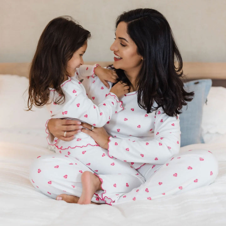 Rosa & Blue Pyjamas - Pink Heart-Pyjamas-Pink Heart-12-18m | Natural Baby Shower