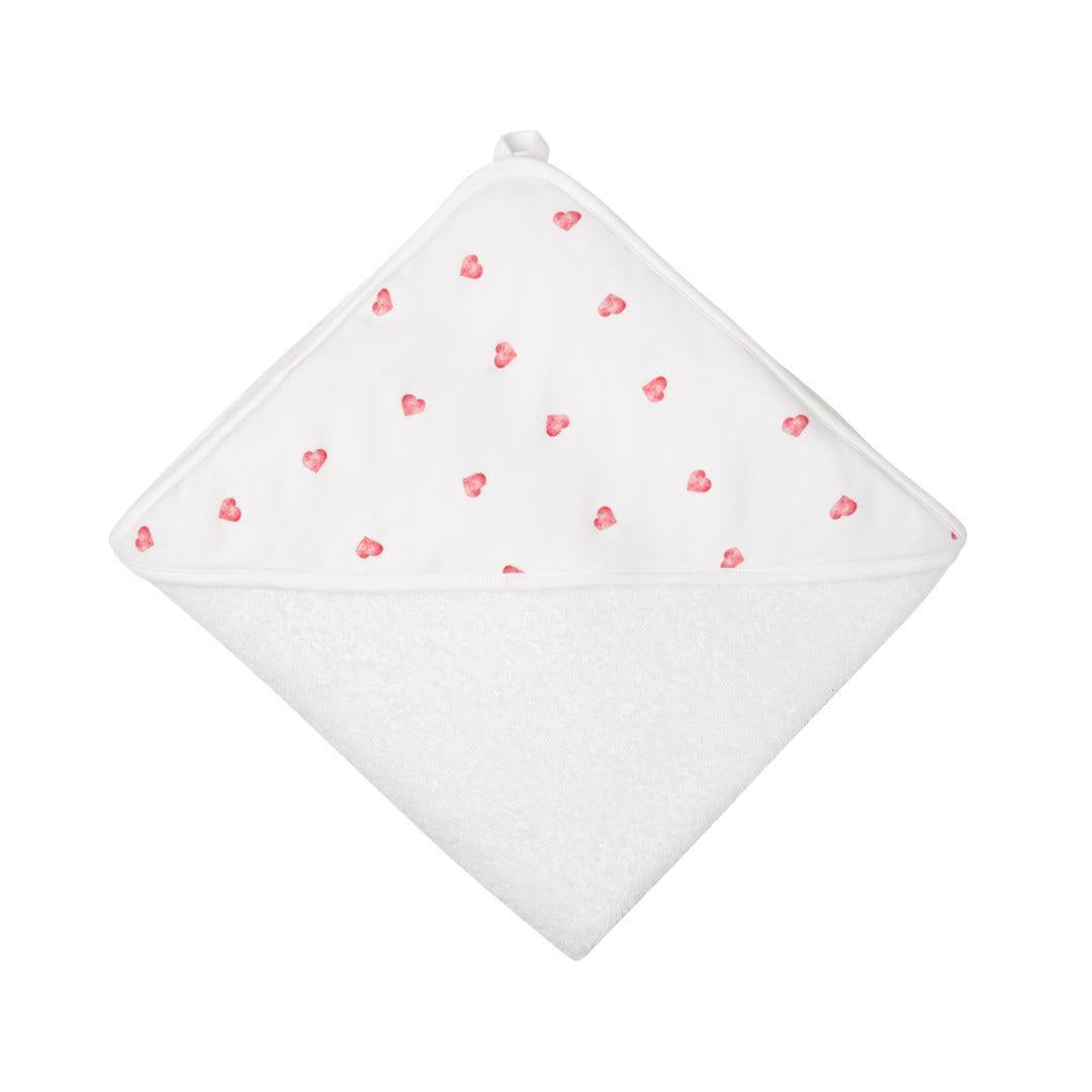 Rosa & Blue Hooded Towel - Heart-Bath Towels-Heart-100x100cm | Natural Baby Shower