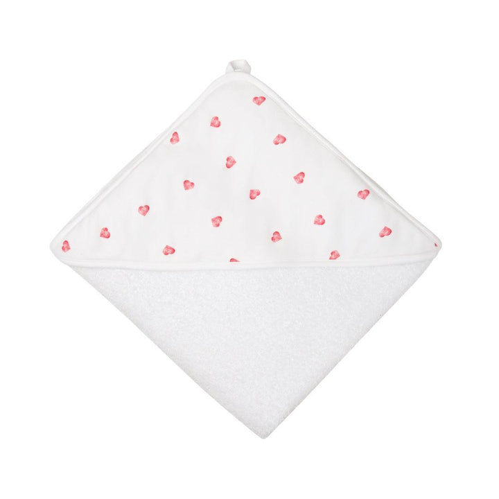 Rosa & Blue Hooded Towel - Heart-Bath Towels-Heart-100x100cm | Natural Baby Shower