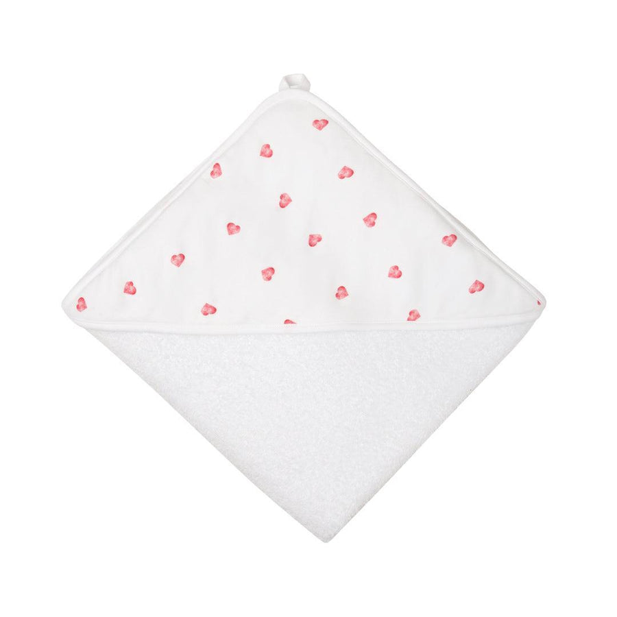 Rosa & Blue Hooded Towel - Heart-Bath Towels-Heart-100x100cm | Natural Baby Shower