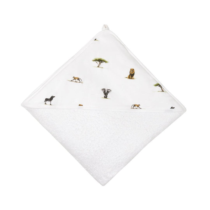 Rosa & Blue Hooded Towel - Safari-Bath Towels-Safari-100x100cm | Natural Baby Shower