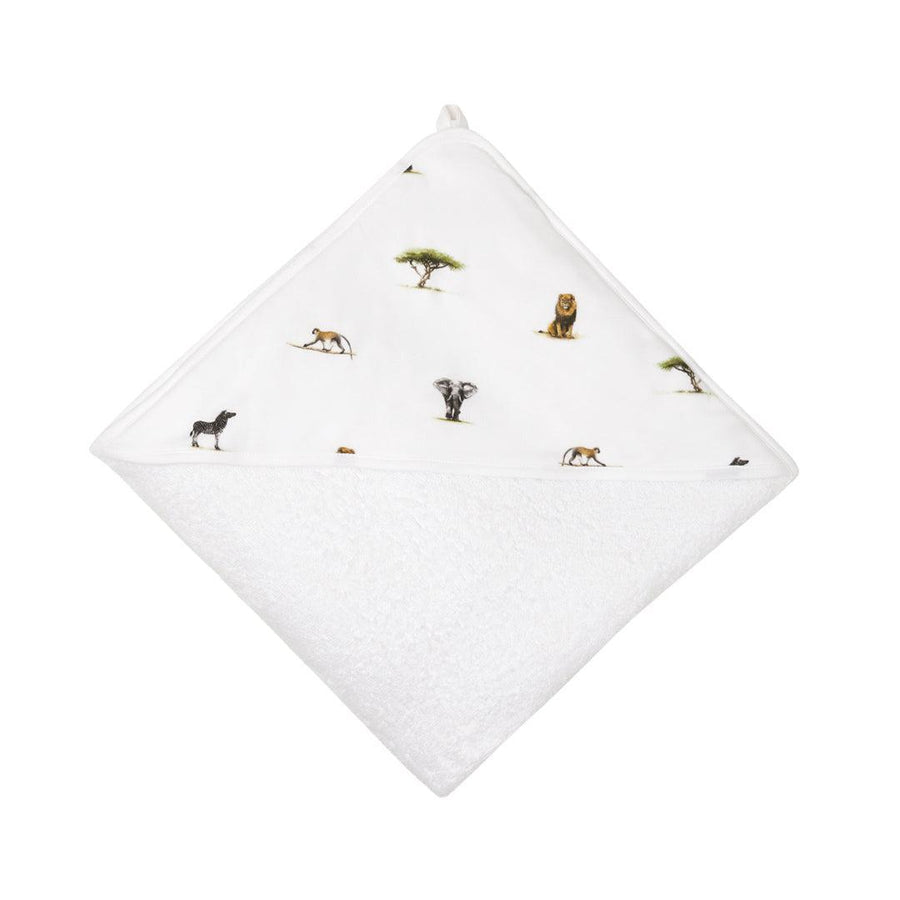 Rosa & Blue Hooded Towel - Safari-Bath Towels-Safari-100x100cm | Natural Baby Shower