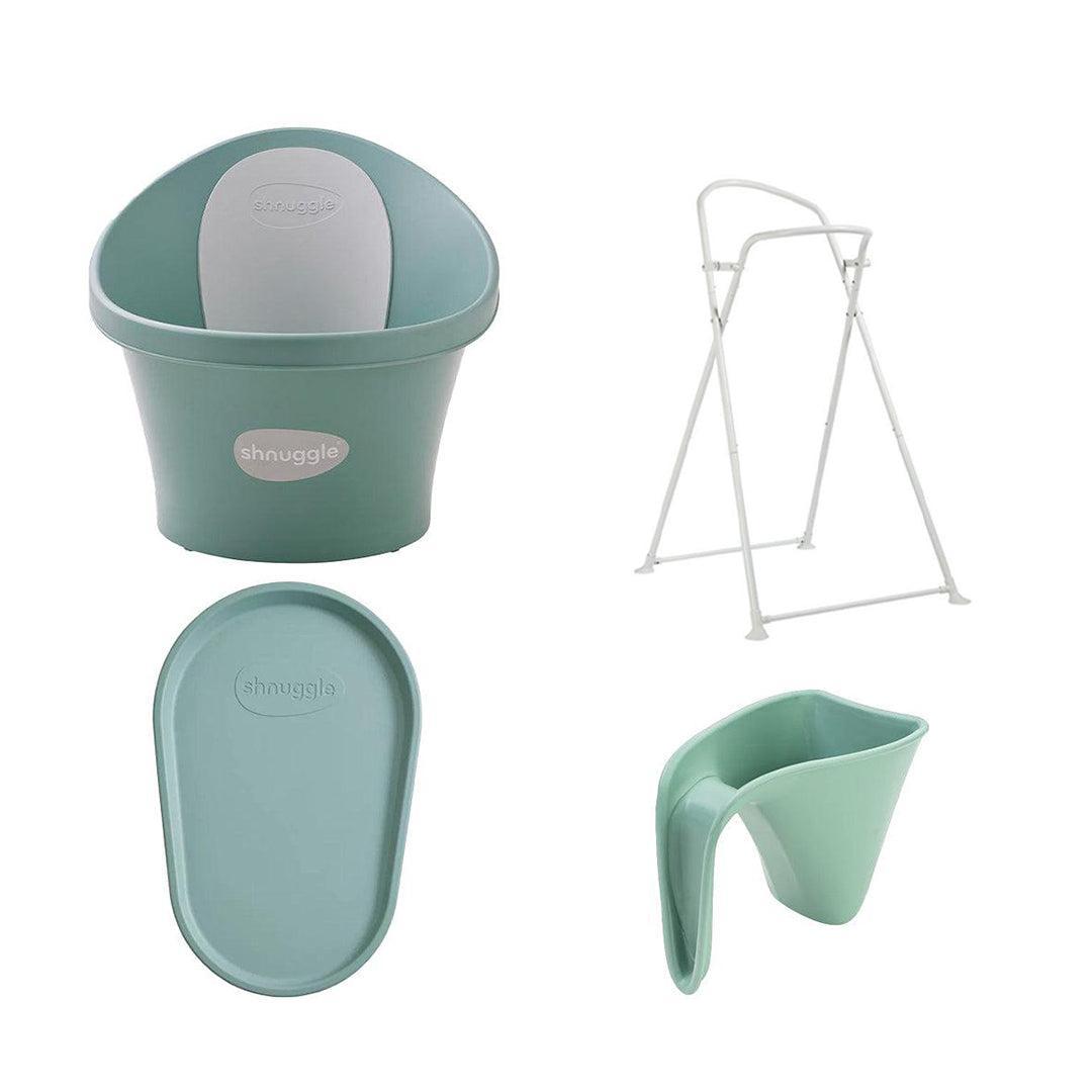 Shnuggle Baby Bath and Squishy Bundle - Eucalyptus-Baths-Eucalyptus-With Bath Stand | Natural Baby Shower