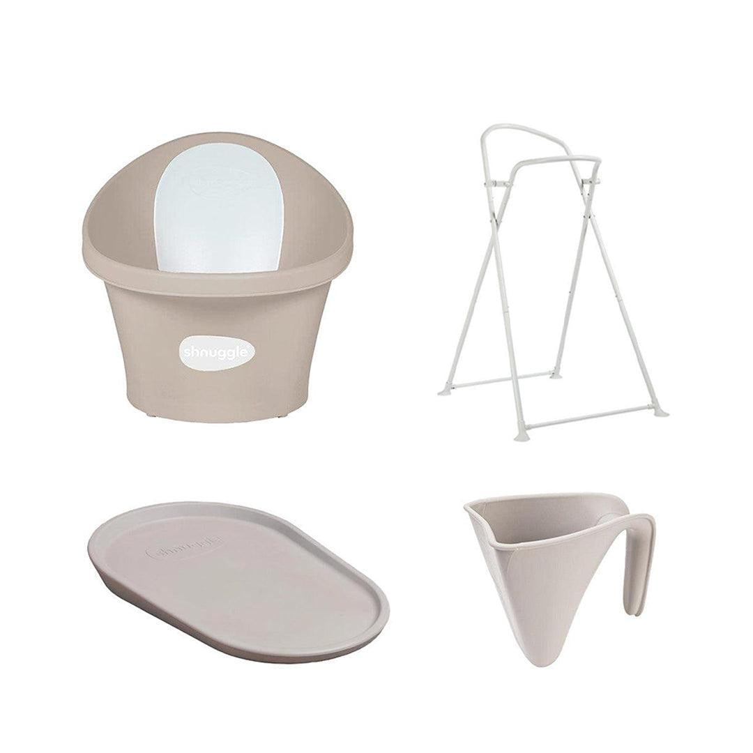 Shnuggle Baby Bath and Squishy Bundle - Taupe-Baths-Taupe-With Bath Stand | Natural Baby Shower