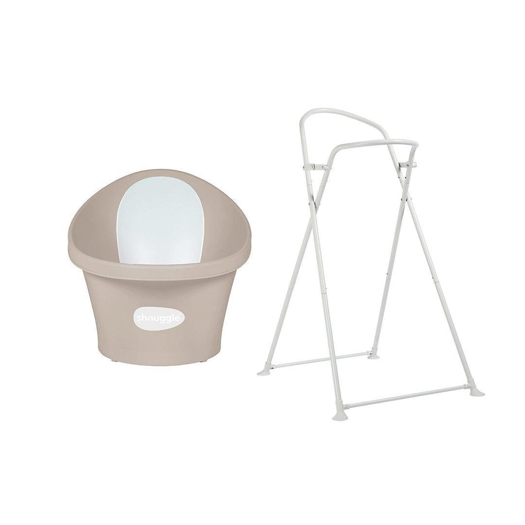 Shnuggle Baby Bath + Plug - Taupe-Baths- | Natural Baby Shower