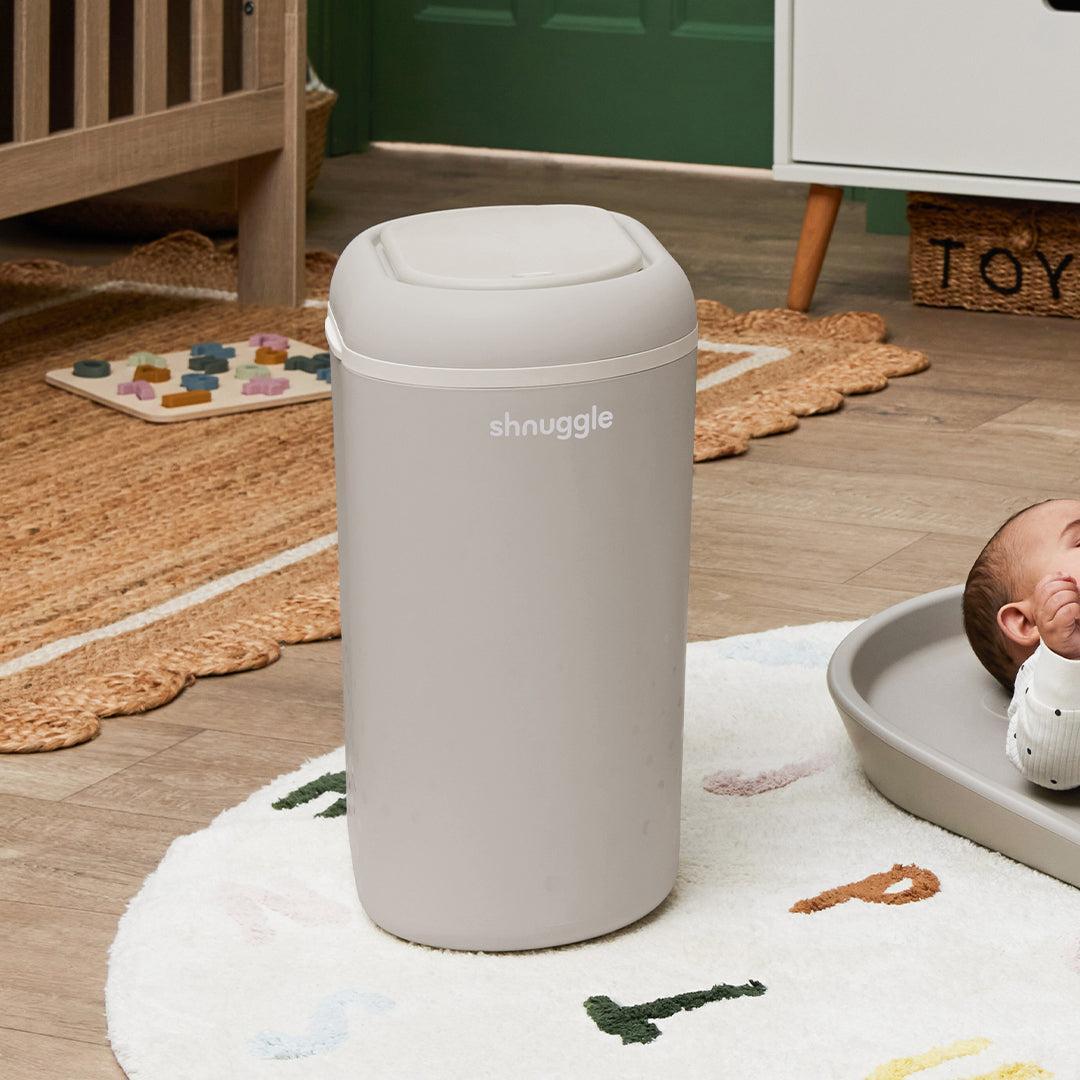 Shnuggle Eco Touch Nappy Bin - Taupe-Nappy Laundry + Storage-Taupe- | Natural Baby Shower