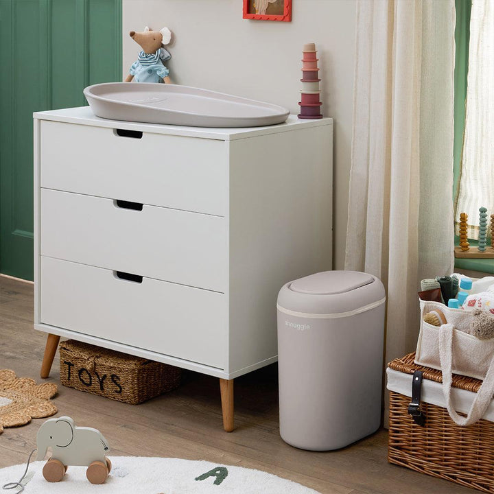 Shnuggle Eco Touch Nappy Bin - Taupe-Nappy Laundry + Storage-Taupe- | Natural Baby Shower