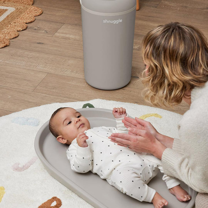 Shnuggle Eco Touch Nappy Bin - Taupe-Nappy Laundry + Storage-Taupe- | Natural Baby Shower