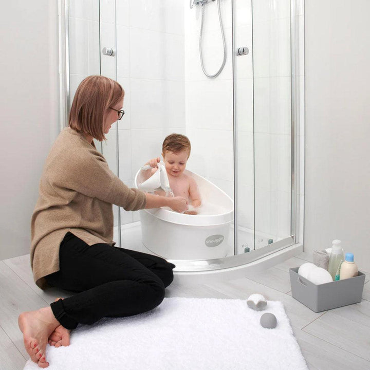 Shnuggle Toddler Bath - White/Grey-Baths- | Natural Baby Shower