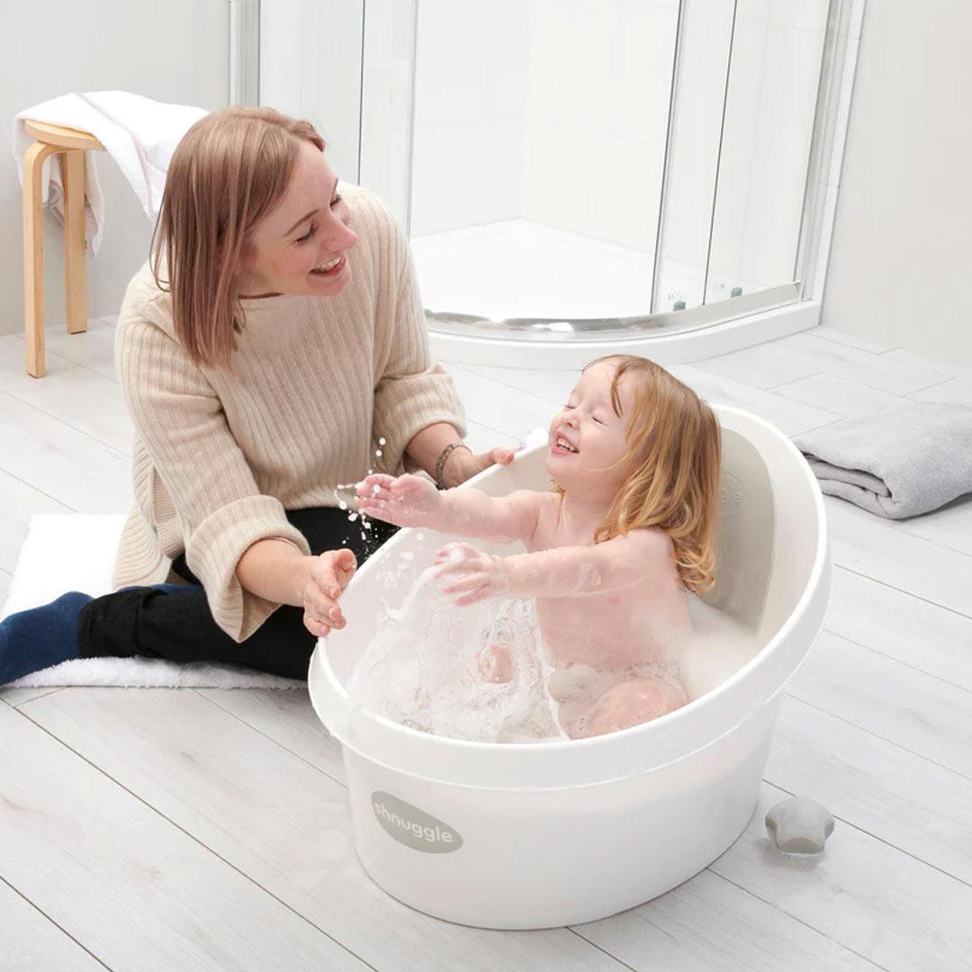 Shnuggle Toddler Bath - White/Grey-Baths- | Natural Baby Shower