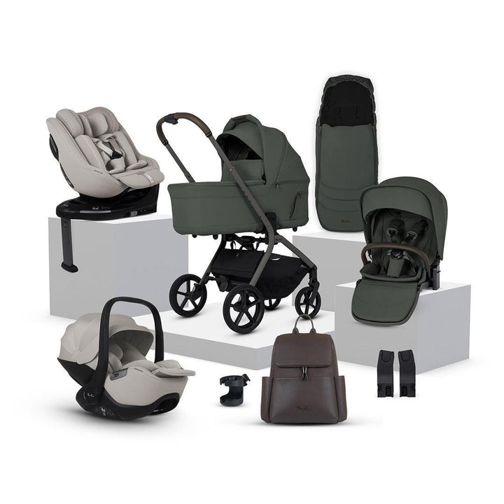 Silver Cross Breez Ultimate 360 Family Bundle-Travel Systems-Pewter-Natural Taupe | Natural Baby Shower