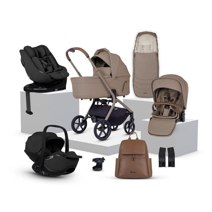 Silver Cross Breez Ultimate 360 Family Bundle-Travel Systems-Champagne-Iconic Black | Natural Baby Shower