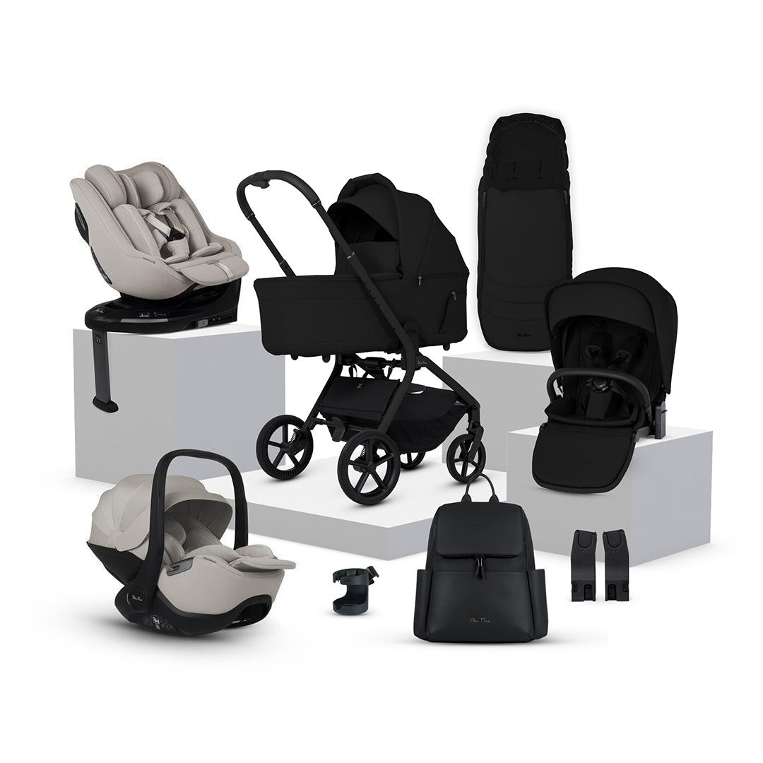 Silver Cross Breez Ultimate 360 Family Bundle-Travel Systems-Onyx-Iconic Black | Natural Baby Shower