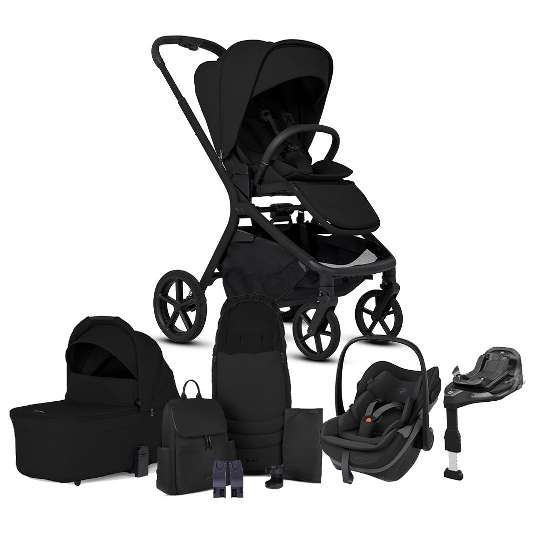 Silver Cross Breez Ultimate Pebble Slide Pro Bundle-Travel Systems-Onyx- | Natural Baby Shower