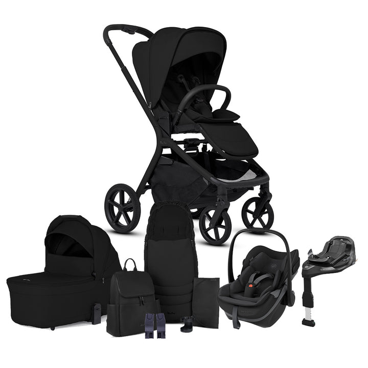Silver Cross Breez Ultimate Pebble Slide Pro Bundle-Travel Systems-Onyx- | Natural Baby Shower
