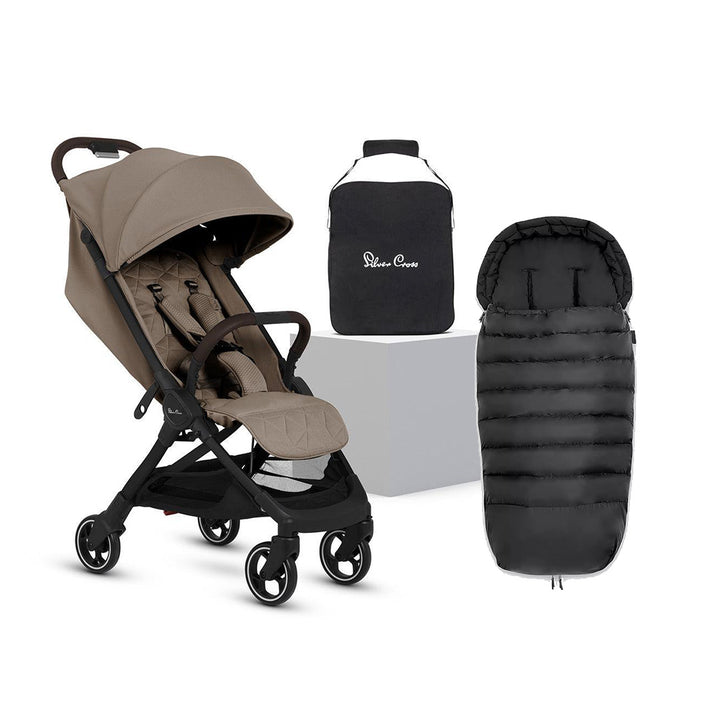 Silver Cross Clic 2 Compact Stroller - Cobble-Strollers-Cobble-With Footmuff | Natural Baby Shower