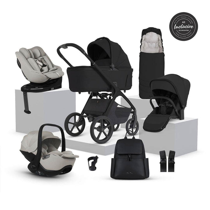 Silver Cross Cove 2 Ultimate 360 Family Car Seat Bundle-Travel Systems-Onyx-Natural Taupe | Natural Baby Shower