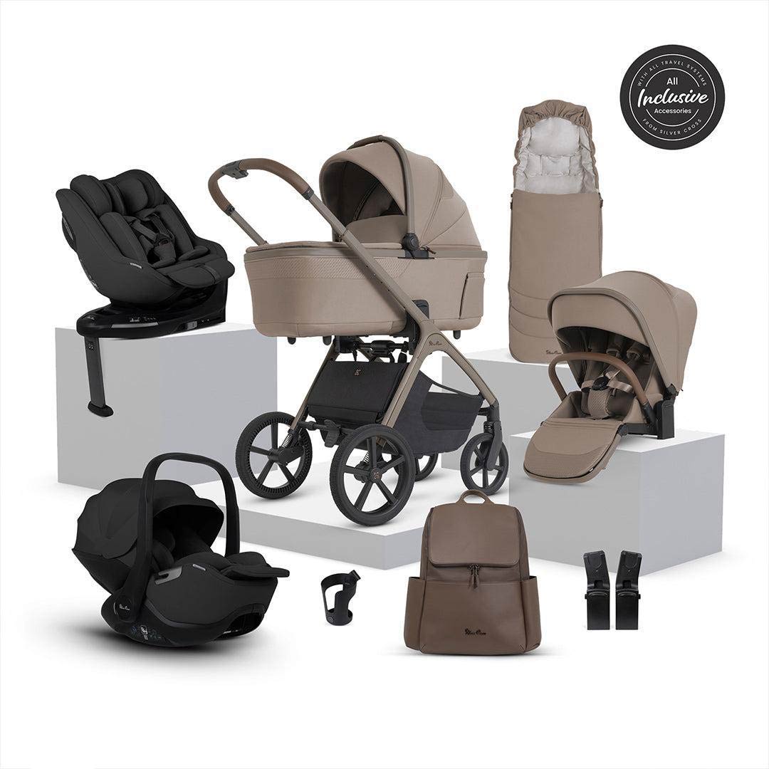 Silver Cross Cove 2 Ultimate 360 Family Car Seat Bundle-Travel Systems-Champagne-Iconic Black | Natural Baby Shower