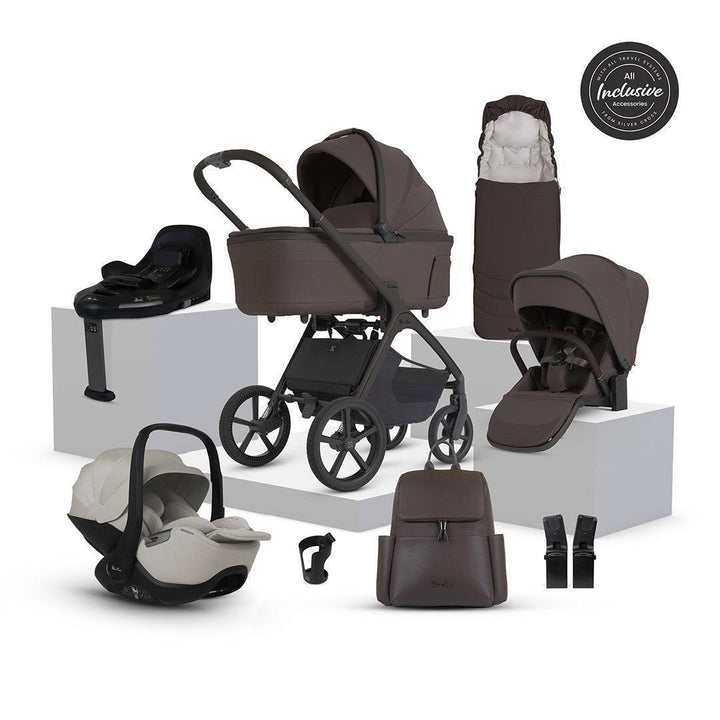 Silver Cross Cove 2 Ultimate 360 Infant Carrier Bundle-Travel Systems-Chocolate-Glide Plus 360 - Taupe | Natural Baby Shower