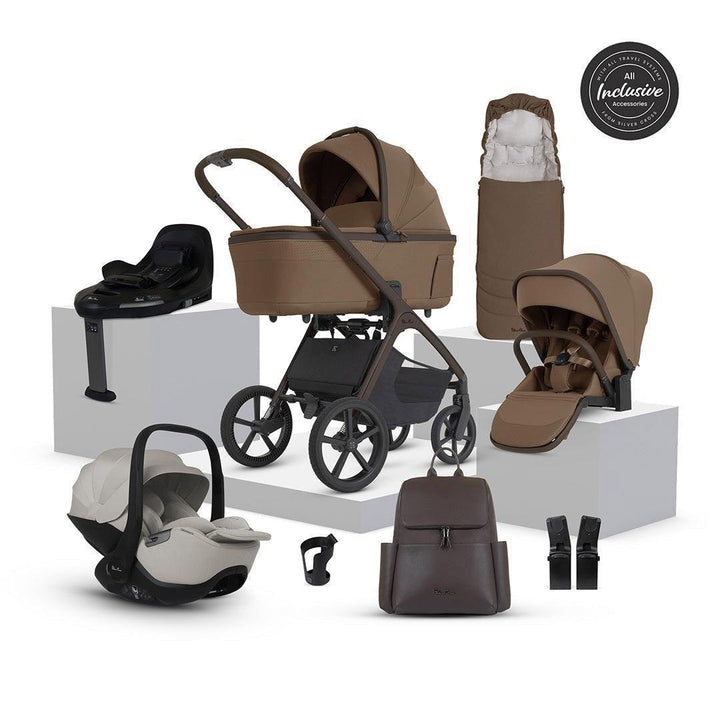 Silver Cross Cove 2 Ultimate 360 Infant Carrier Bundle-Travel Systems-Maple-Glide Plus 360 - Taupe | Natural Baby Shower