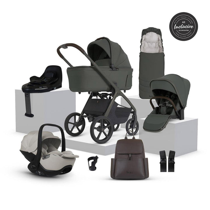 Silver Cross Cove 2 Ultimate 360 Infant Carrier Bundle-Travel Systems-Pewter-Glide Plus 360 - Taupe | Natural Baby Shower