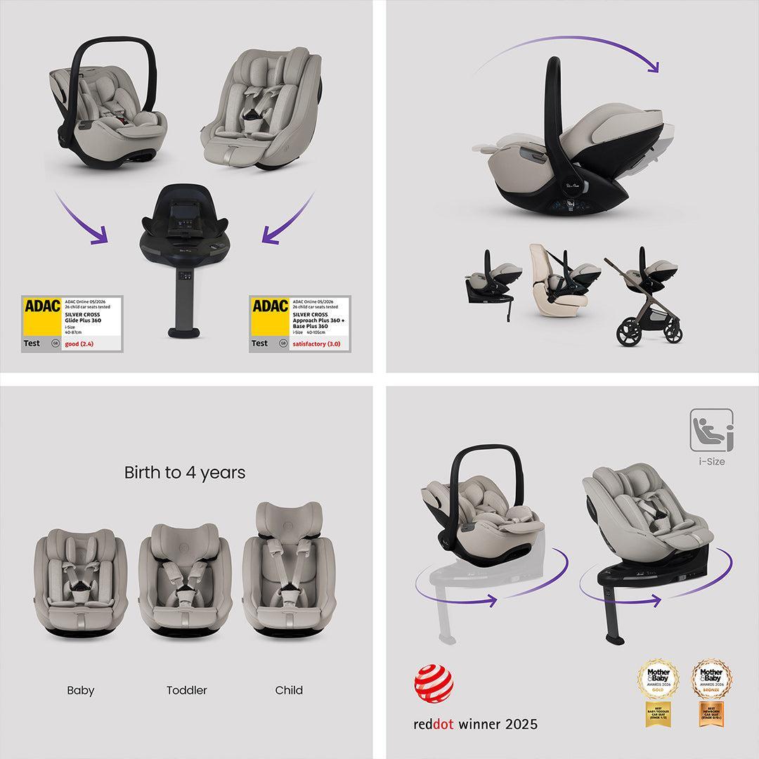 Silver Cross Cove 2 Ultimate 360 Family Car Seat Bundle-Travel Systems-Champagne- | Natural Baby Shower