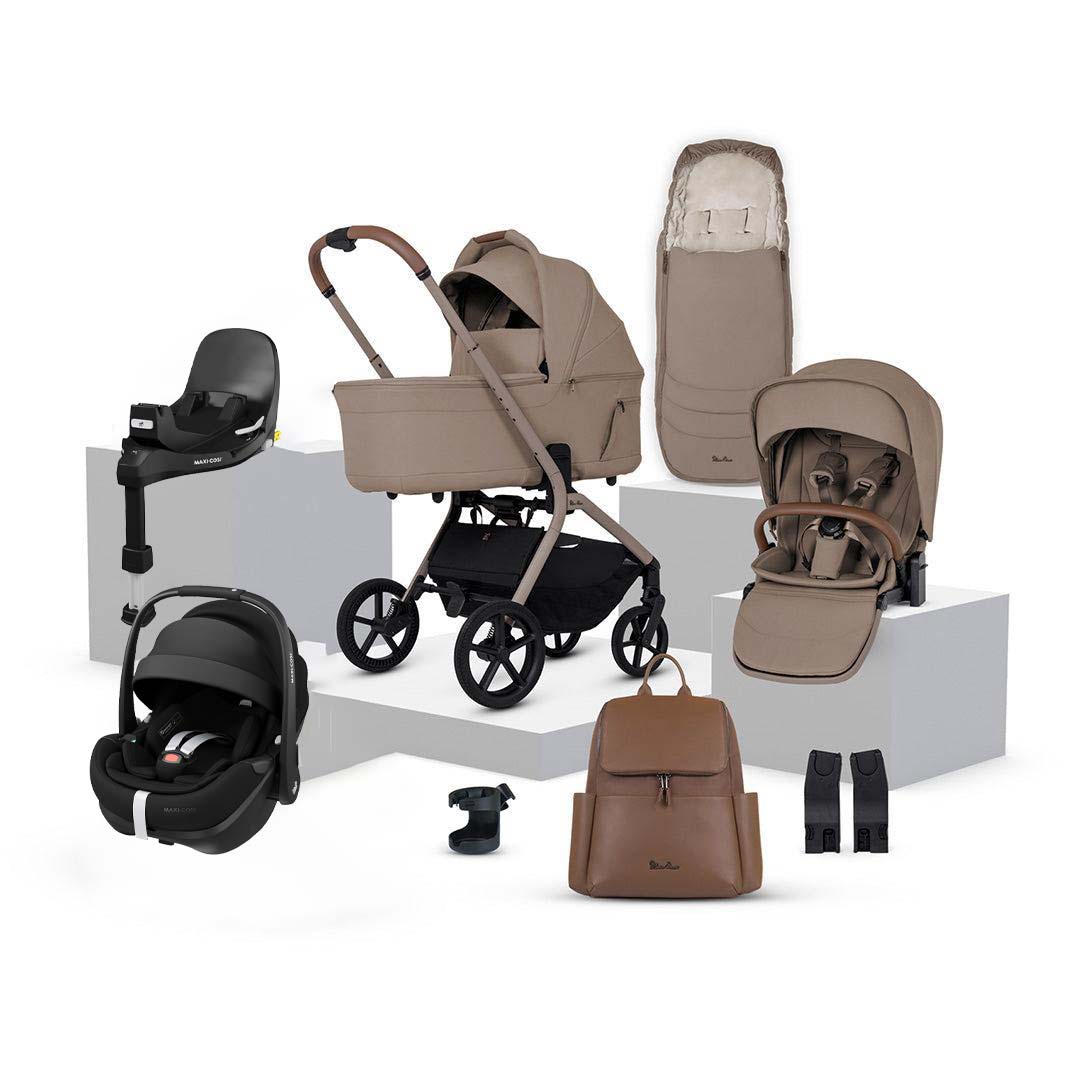 Silver Cross Breez Ultimate Pebble 360 Pro 2 Bundle-Travel Systems-Champagne- | Natural Baby Shower