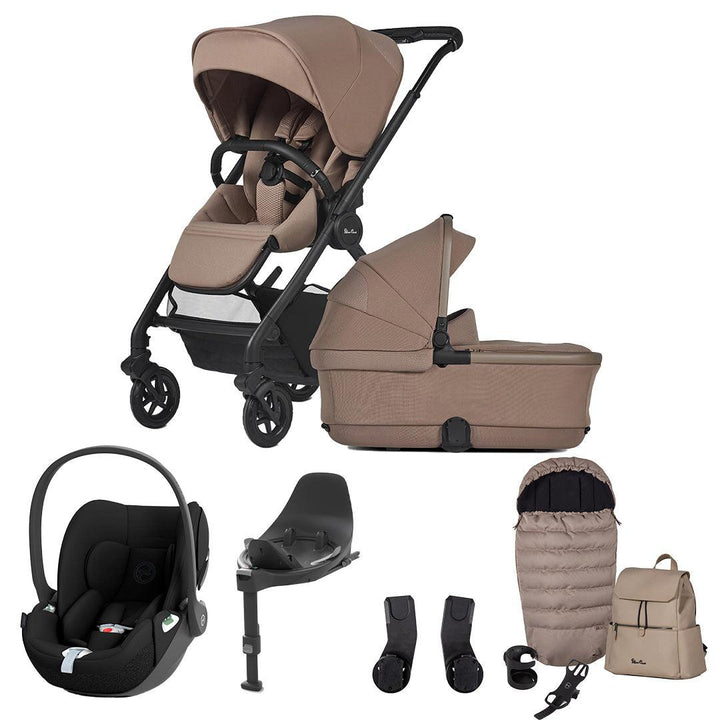 Silver Cross Dune 2 Pushchair + Cloud T Travel System - Mocha-Travel Systems-Mocha-With Accessory Box | Natural Baby Shower