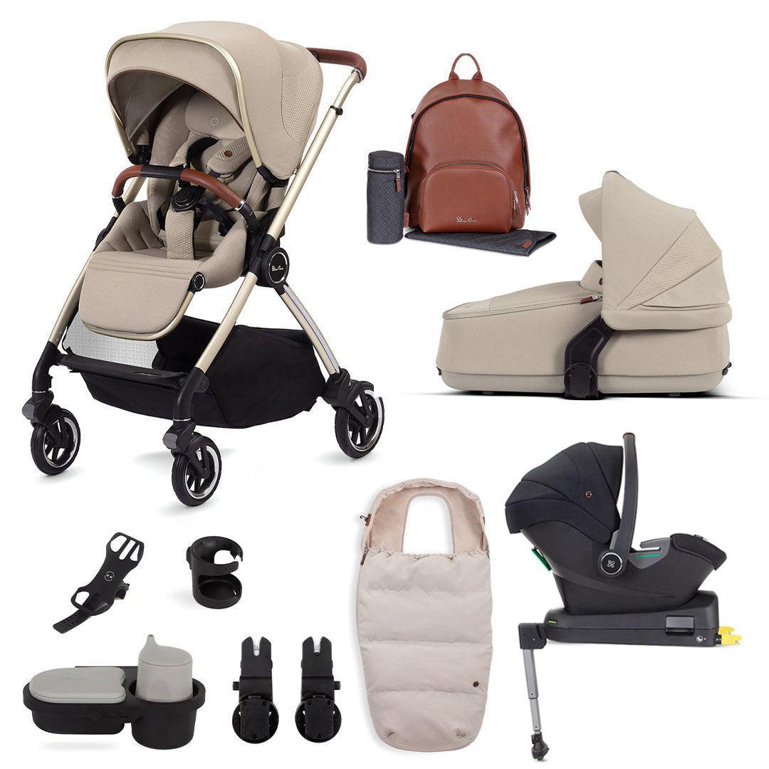 Silver Cross Dune Ultimate Travel System Bundle - Stone-Travel Systems-Compact Folding Carrycot- | Natural Baby Shower