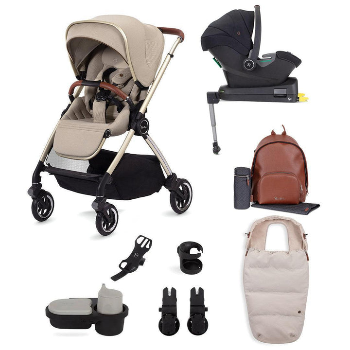 Silver Cross Dune Ultimate Travel System Bundle - Stone-Travel Systems-No Carrycot- | Natural Baby Shower