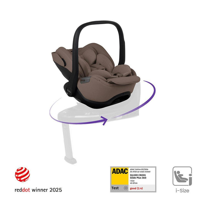 Silver Cross Glide Plus 360 - Timeless Cocoa-Car Seats-Timeless Cocoa-Without Base | Natural Baby Shower