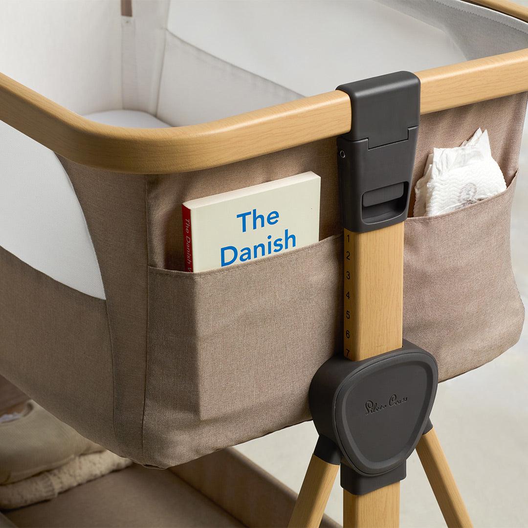 Silver Cross Lunar Bedside Crib - Oatmeal-Bedside Cribs-Oatmeal- | Natural Baby Shower