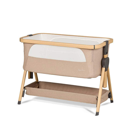 Silver Cross Lunar Bedside Crib - Oatmeal-Bedside Cribs-Oatmeal- | Natural Baby Shower