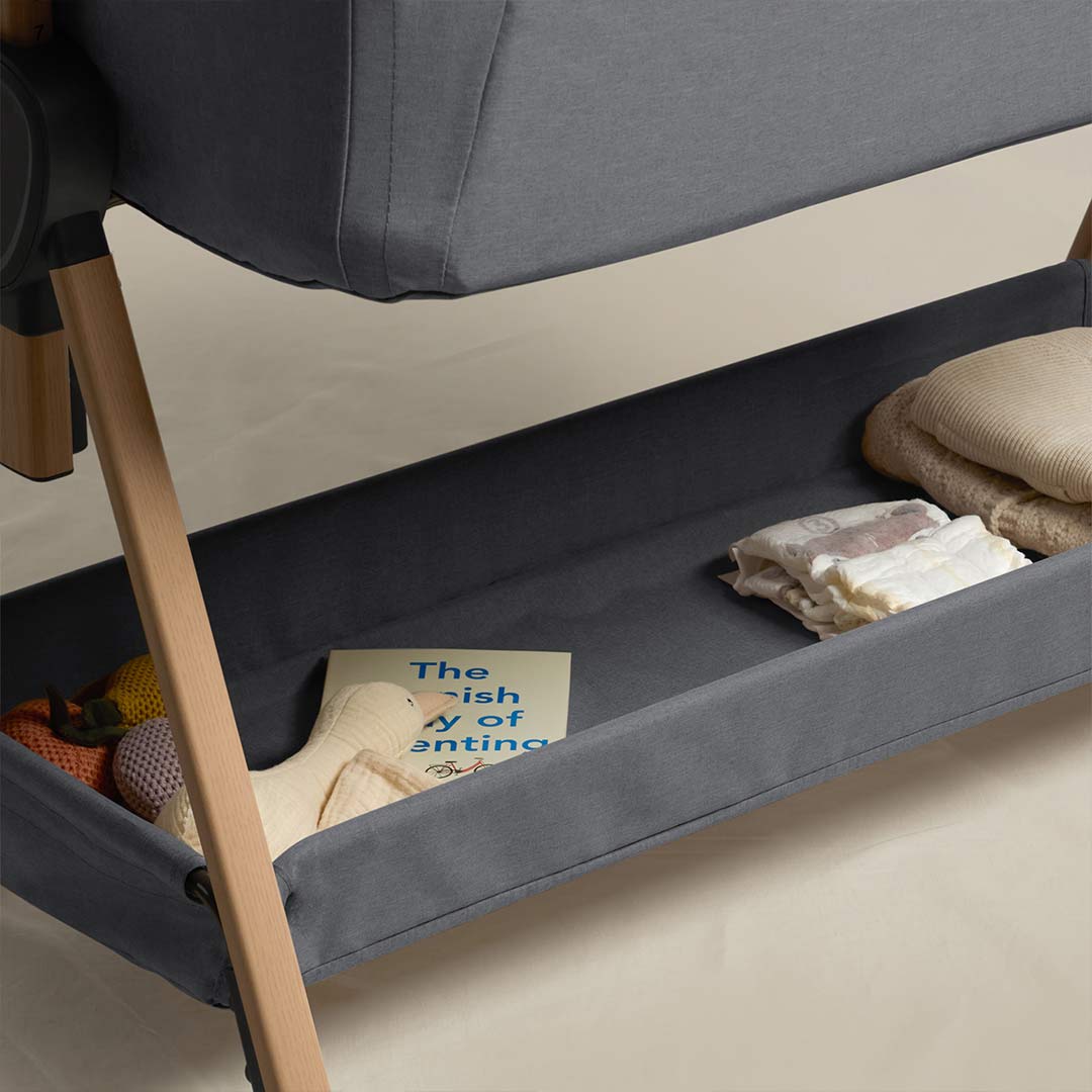 Silver Cross Lunar Bedside Crib - Whisper Grey-Bedside Cribs-Whisper Grey- | Natural Baby Shower