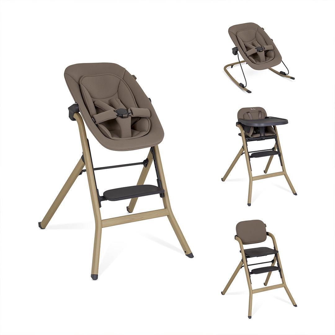 Silver Cross Nest & Nurture 4-in-1 Highchair and Bouncer - Biscuit-Highchairs-Biscuit- | Natural Baby Shower