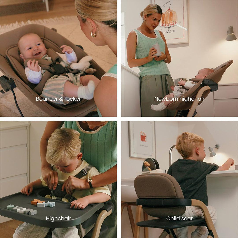 Silver Cross Nest & Nurture 4-in-1 Highchair and Bouncer - Biscuit-Highchairs-Biscuit- | Natural Baby Shower