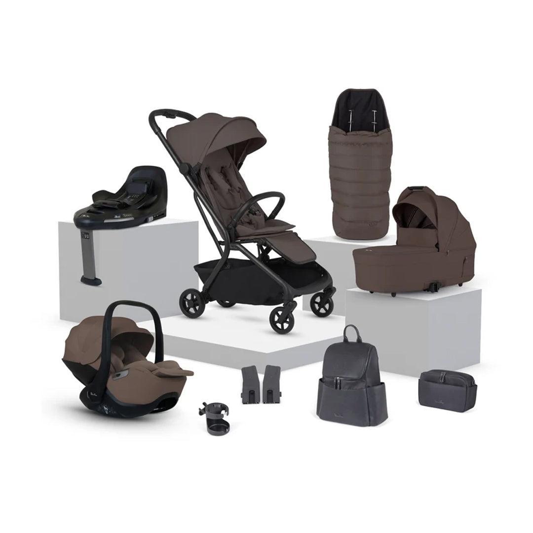 Silver Cross Nia Glide Travel System with Accessories-Travel Systems-Chocolate- | Natural Baby Shower