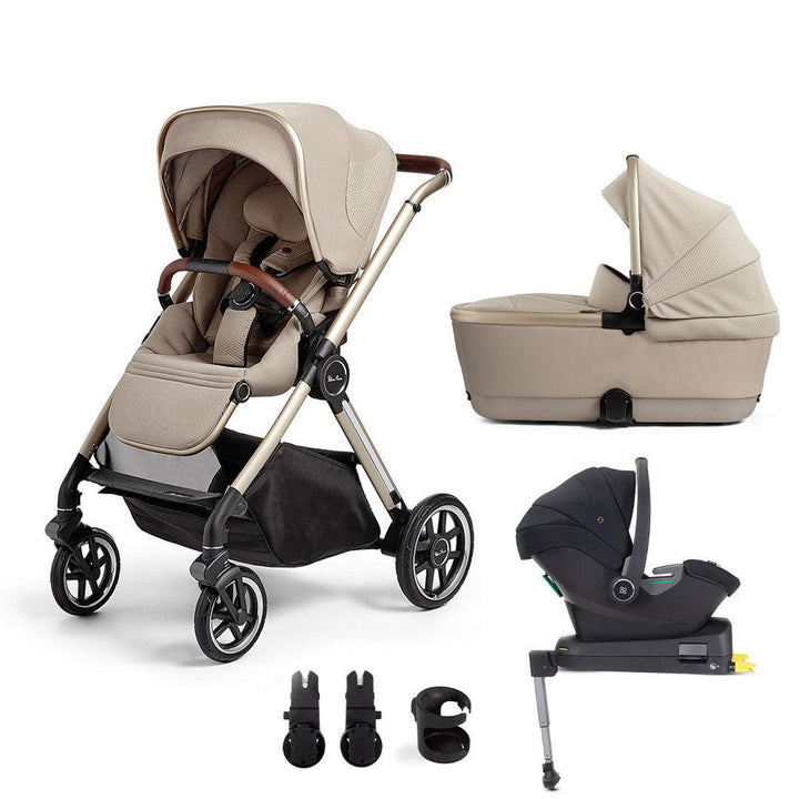 Silver Cross Reef Travel System - Stone-Travel Systems-First Bed Folding Carrycot- | Natural Baby Shower