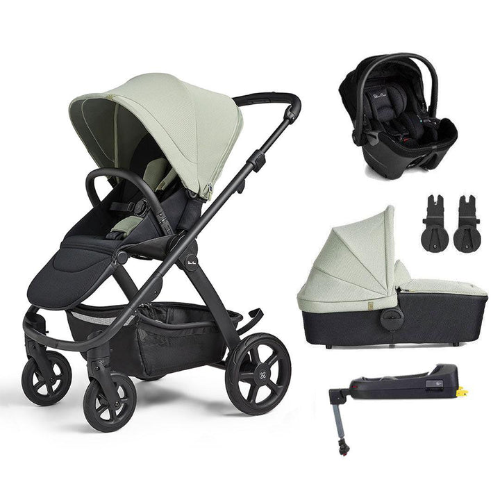 Silver Cross Tide 3-In-1 Pushchair + Dream Travel System - Sage - Black Chassis-Travel Systems-Sage-No Accessory Box | Natural Baby Shower