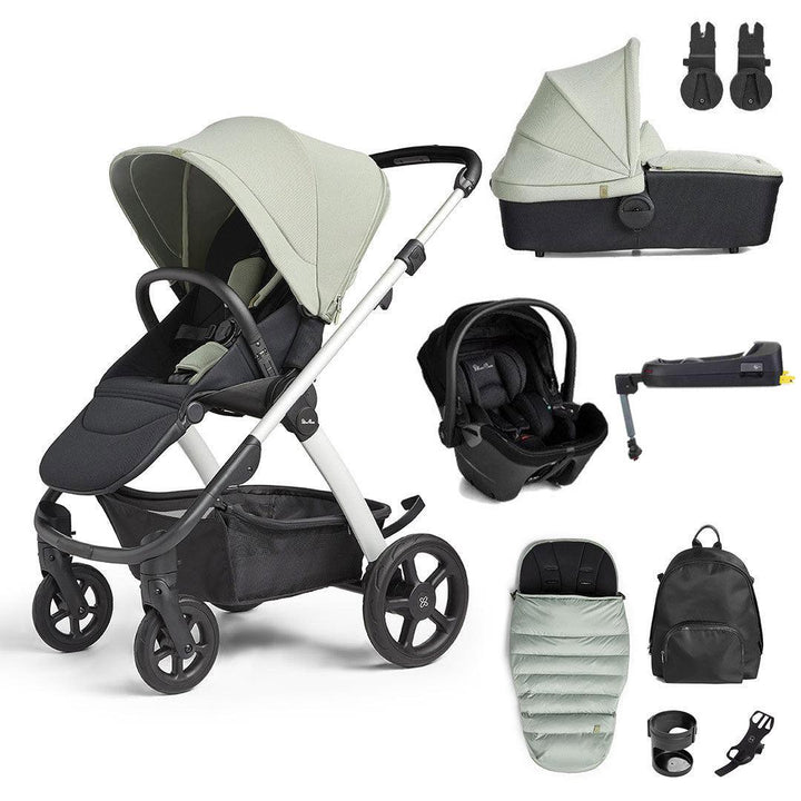 Silver Cross Tide 3-In-1 Pushchair + Dream Travel System - Sage-Travel Systems-Sage-With Accessory Box | Natural Baby Shower