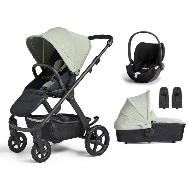 Silver Cross Tide 3-in-1 Pushchair + Cloud T Travel System - Sage - Black Chassis-Travel Systems-Sage-No Accessory Box | Natural Baby Shower