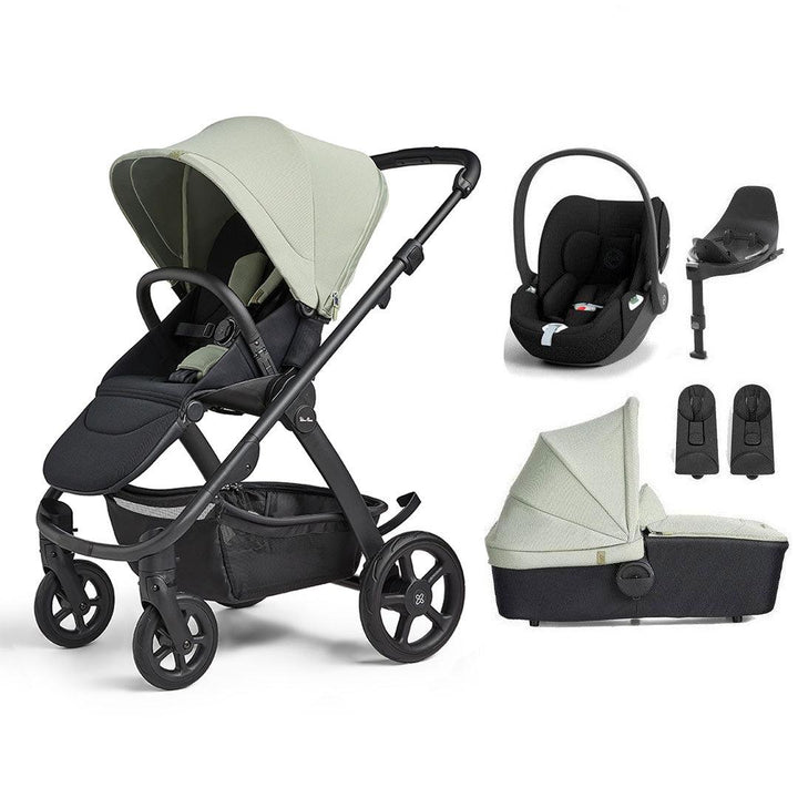 Silver Cross Tide 3-in-1 Pushchair + Cloud T Travel System - Sage - Black Chassis-Travel Systems-Sage-No Accessory Box | Natural Baby Shower