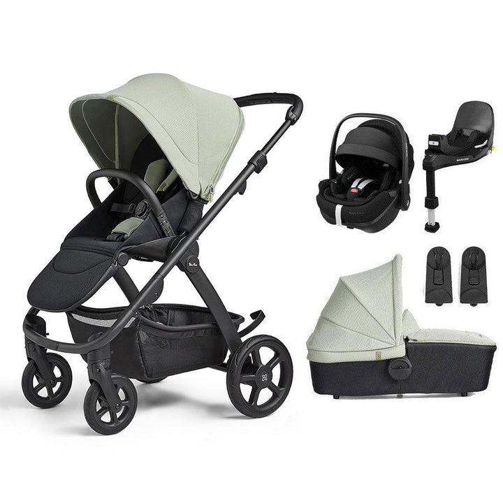 Silver Cross Tide 3-in-1 Pushchair + Pebble 360 Pro Travel System - Sage - Black Chassis-Travel Systems-Sage-No Accessory Box | Natural Baby Shower