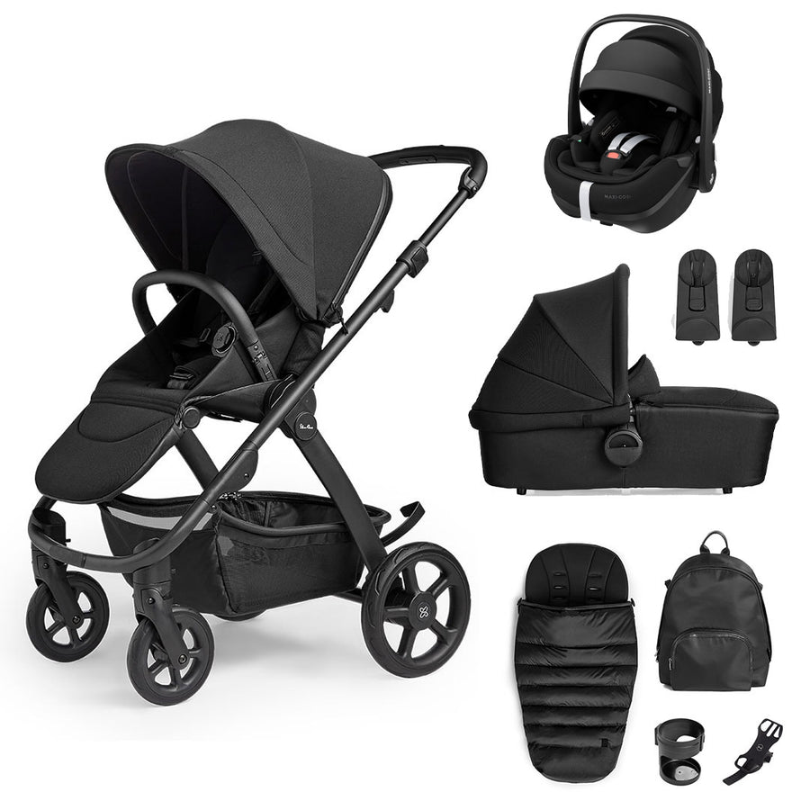 Silver Cross Tide 3-in-1 Pushchair + Pebble 360 Pro Travel System - Space-Travel Systems-Space-With Accessory Box | Natural Baby Shower